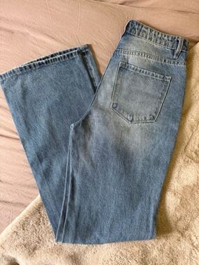 High-Rise Light Blue Wide-Leg Jeans with Flare